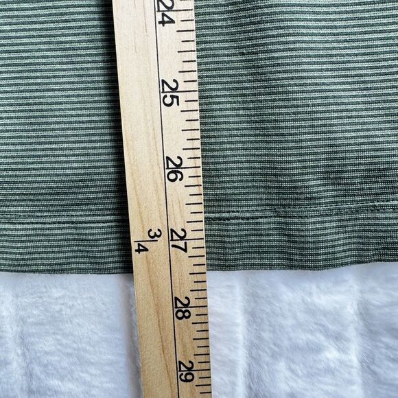 Lululemon Polo Shirt Men L Green Stripe Evolution Performance Golf Short Sleeve - Picture 4 of 11